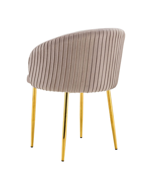 CHAISE AVEC ACCOUDOIR CARLITA MOKA PIED GOLD