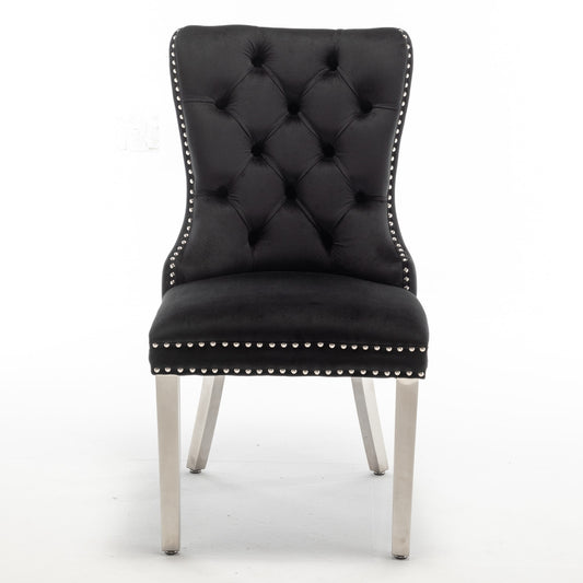 CHAISE POIGNEE RECTANGLE CHROME NOIR