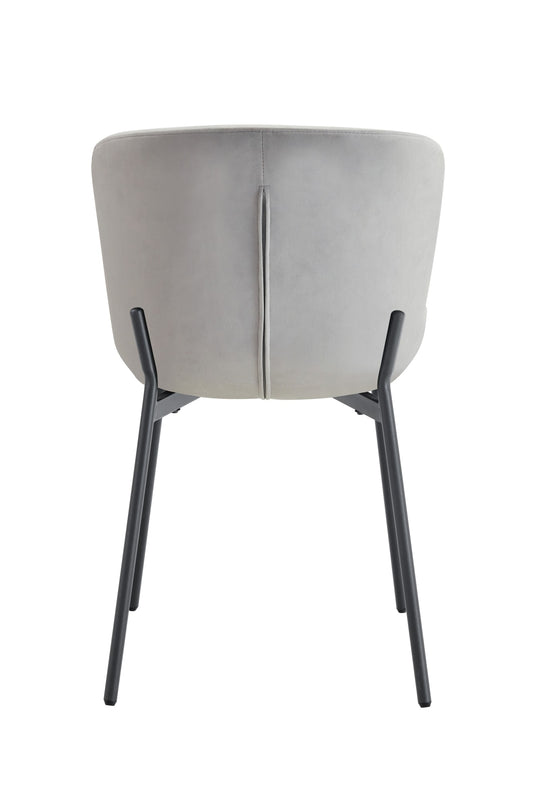 CHAISE HAILEY PIED METAL NOIR ASSISE GRIS