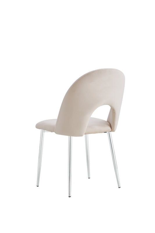 CHAISE TEDDY BEIGE PIED CHROME