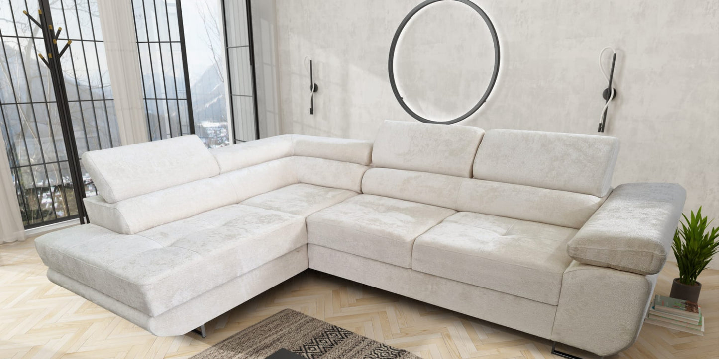 CANAPE TOULOUSE ANGLE GAUCHE DOUDOU BOUCLE 275x205cm