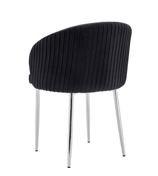 CHAISE AVEC ACCOUDOIR CARLITA NOIR PIED CHROME