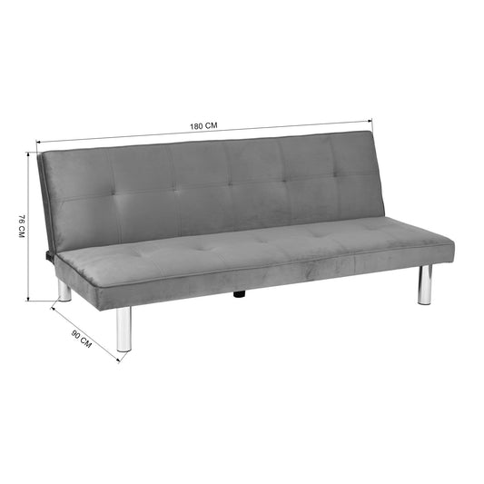 BANQUETTE CONVERTIBLE CLIC CLAC CHROME ANTHRACITE