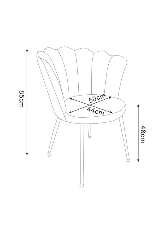 CHAISE NYMPHEA CHROME VELOURS GRIS
