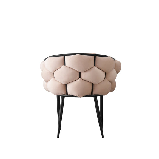 CHAISE BALLON METAL NOIR BEIGE