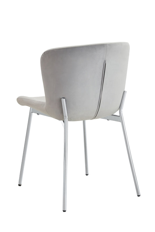 CHAISE HAILEY PIED CHROME ASSISE GRIS