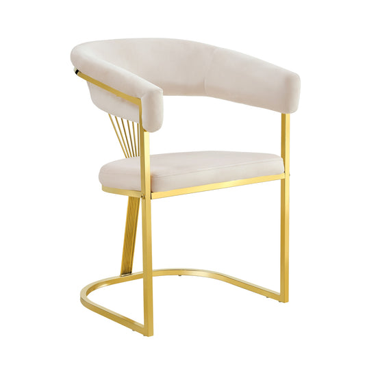 CHAISE AVEC ACCOUDOIR BRITTANY GOLD VELOURS BEIGE