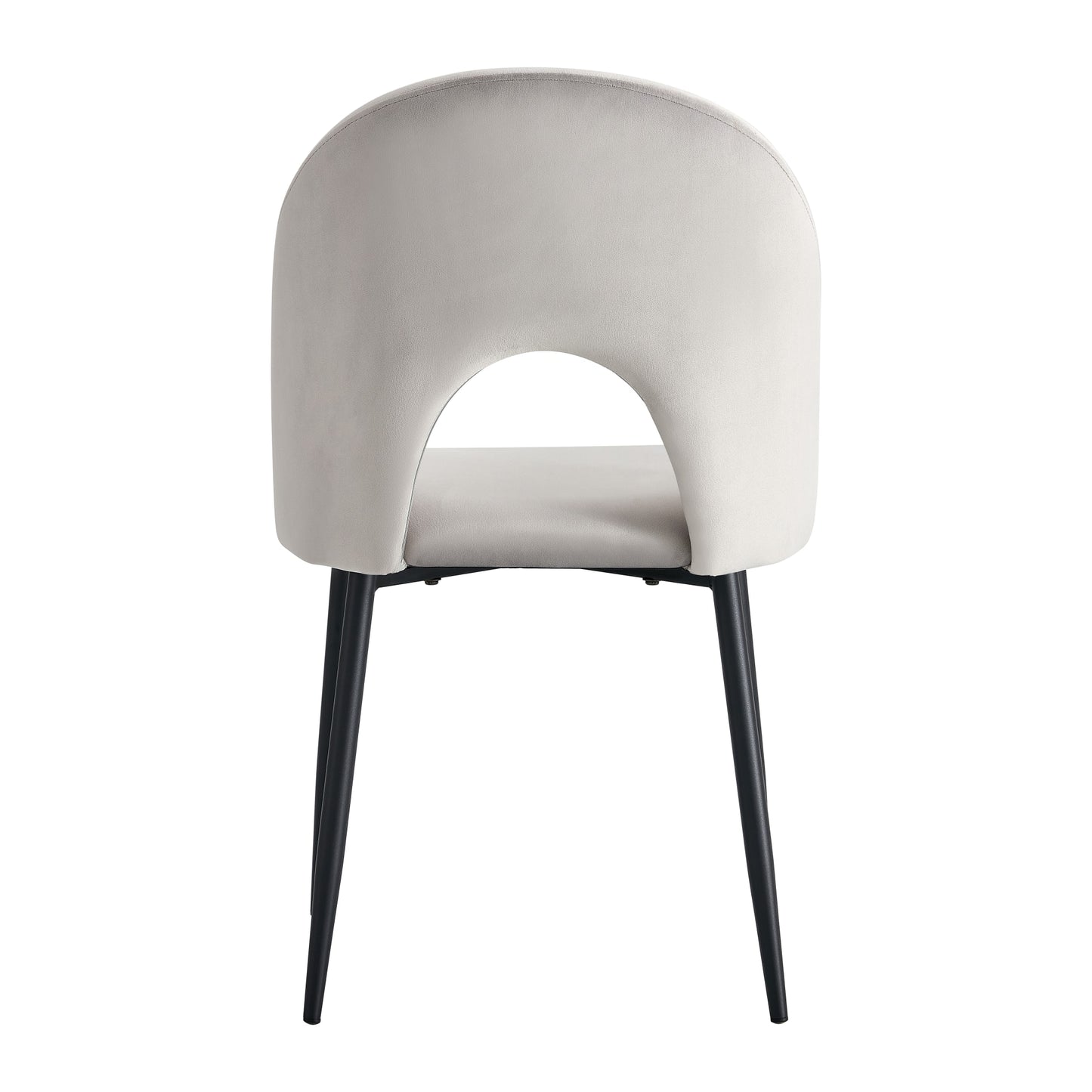 CHAISE TEDDY VELOURS GRIS PIED METAL NOIR