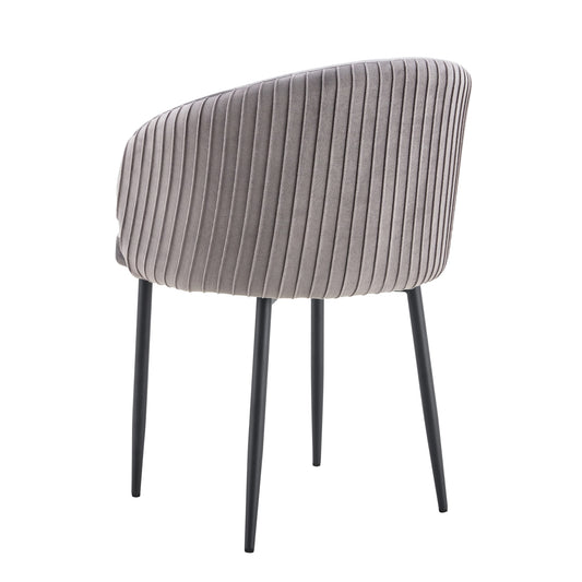 CHAISE AVEC ACCOUDOIR CARLITA GRIS PIED METAL NOIR