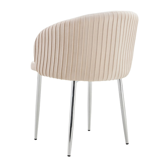 CHAISE AVEC ACCOUDOIR CARLITA BEIGE PIED CHROME