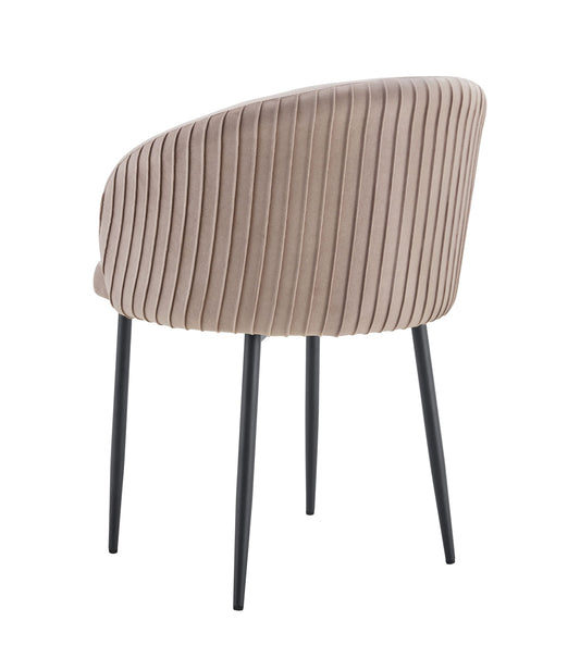 CHAISE AVEC ACCOUDOIR CARLITA MOKA PIED METAL NOIR