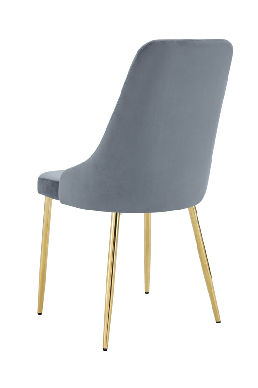 CHAISE BELIZE PIED GOLD VELOURS GRIS