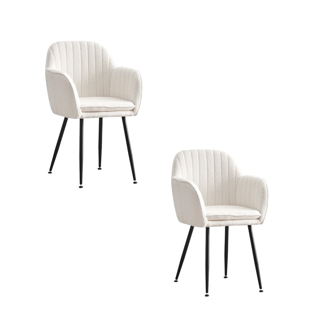 Lot de 2 chaises Chic KANVAS en velours pieds métal noir