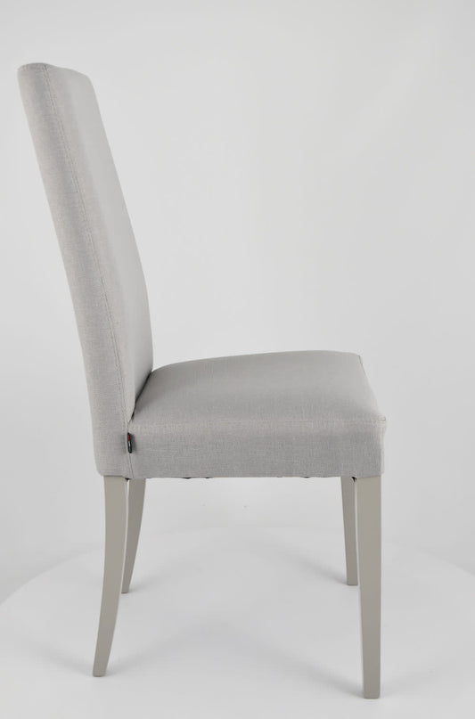 CHAISE KIRA TISSUS GRIS PIEDS BOIS HETRE