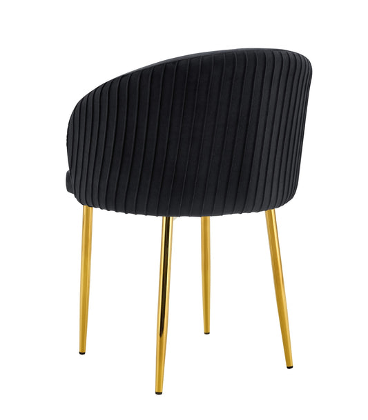 CHAISE AVEC ACCOUDOIR CARLITA NOIR PIED GOLD