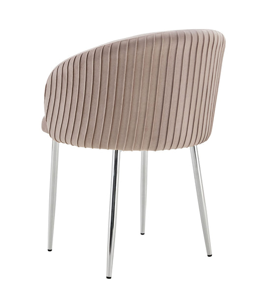 CHAISE AVEC ACCOUDOIR CARLITA MOKA PIED CHROME