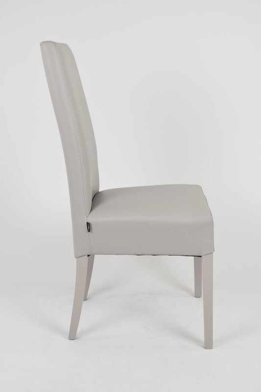 CHAISE KIRA GRIS PIEDS LAQUES GRIS