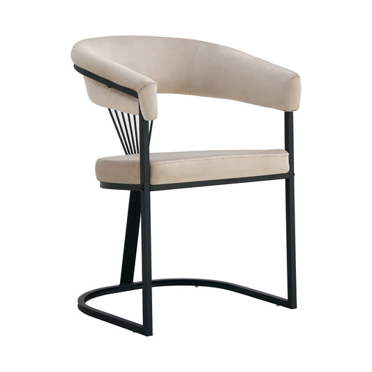 CHAISE AVEC ACCOUDOIR BRITTANY METAL NOIR VELOURS MOKA