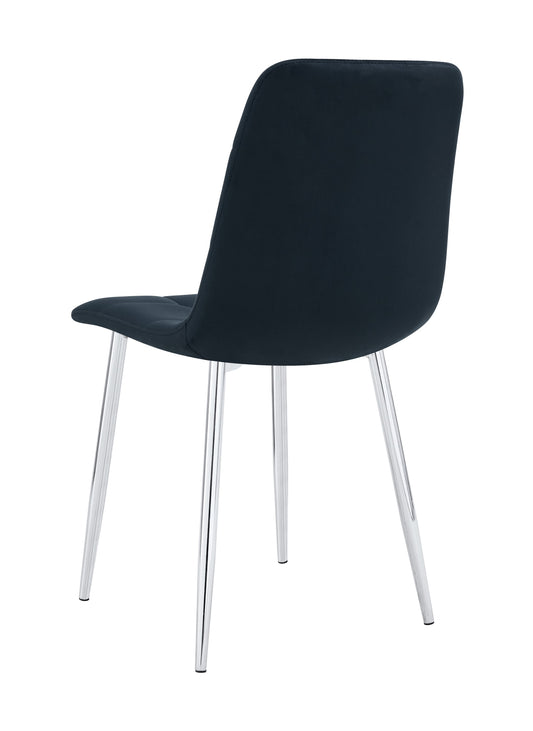 CHAISE ELISA PIED CHROME VELOURS NOIR