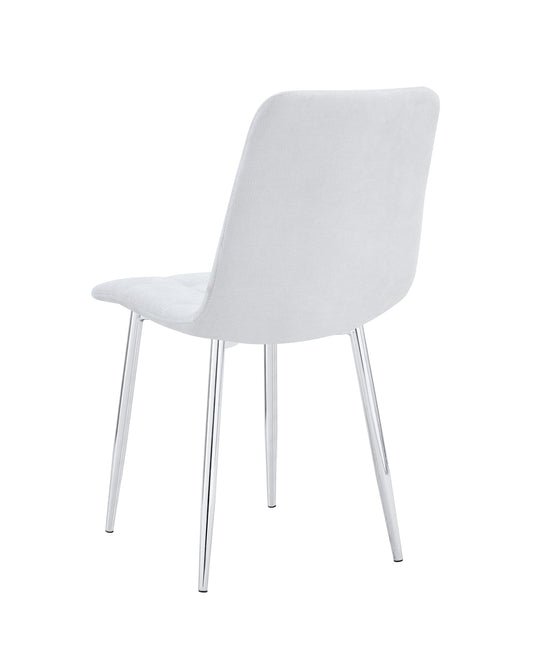 CHAISE ELISA PIED CHROME SERGE GRIS