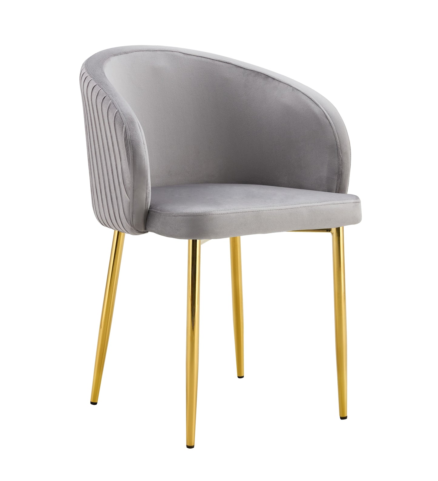 CHAISE AVEC ACCOUDOIR CARLITA GRIS PIED GOLD