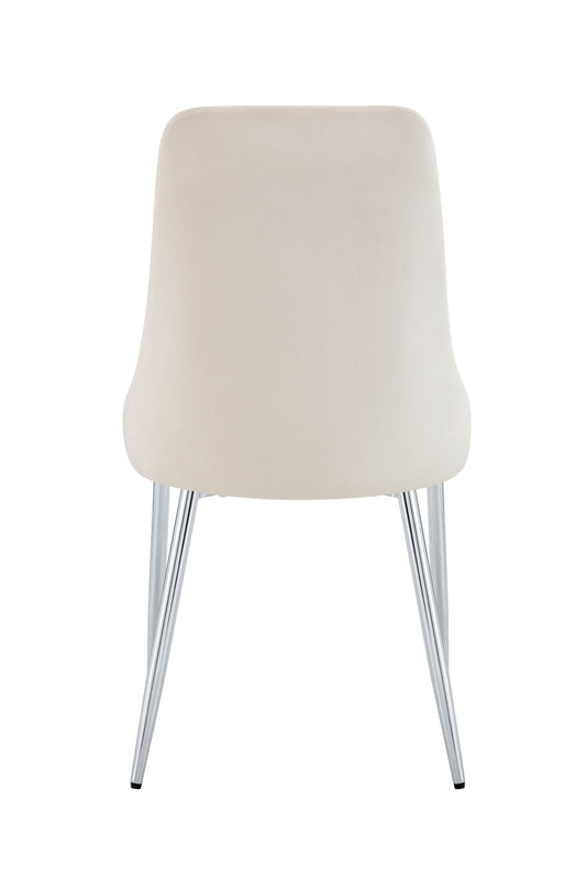 CHAISE BELIZE PIED CHROME VELOURS BEIGE