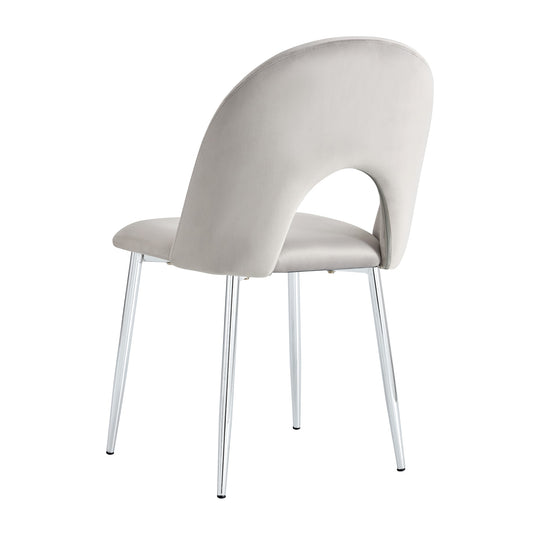 CHAISE TEDDY GRIS PIED CHROME