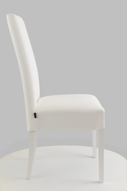 CHAISE KIRA BLANC PIEDS LAQUES BLANC