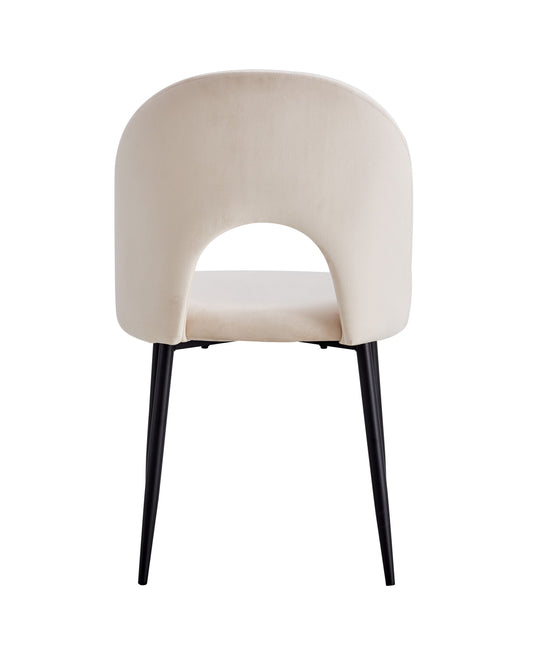 CHAISE TEDDY BEIGE PIED METAL NOIR