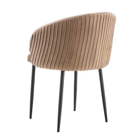 CHAISE AVEC ACCOUDOIR CARLITA TAUPE PIED METAL NOIR