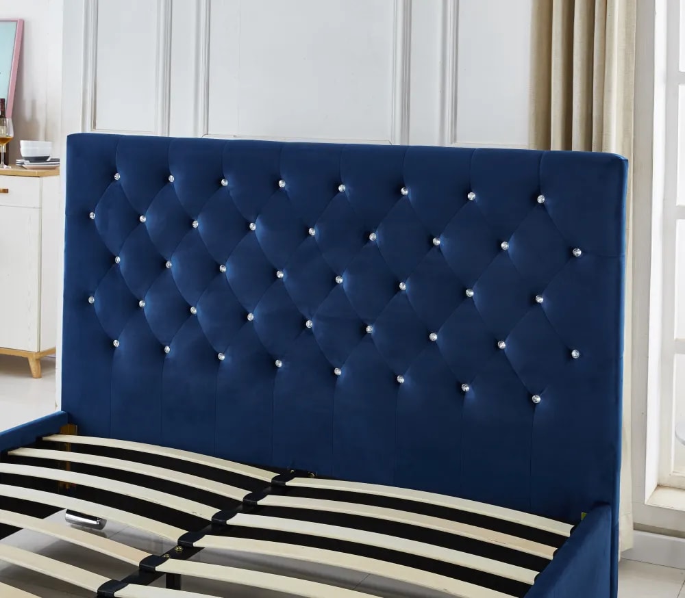 Lit 2 places 140x190 cm PRESTIGE velours sommier inclus