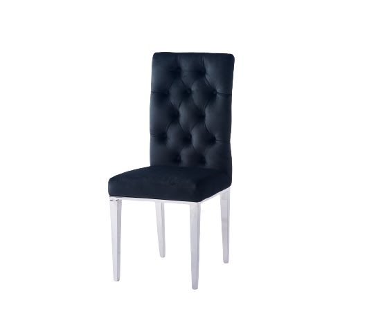 CHAISE NEW NEVADA CAPITONNEE CHROME NOIR