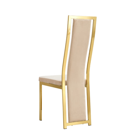 CHAISE DANA GOLD SIMILICUIR BLANC