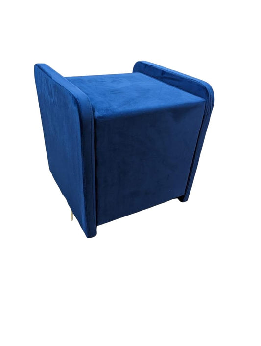 CHEVET EDGAR VELOURS BLEU 48X48X50cm