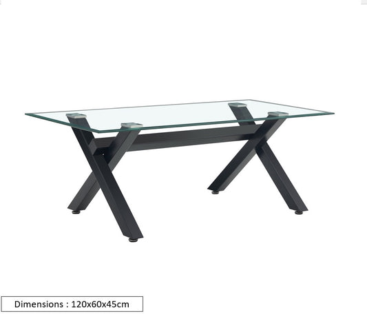 TABLE BASSE IXE METAL TRANSPARENT 120x60x45cm