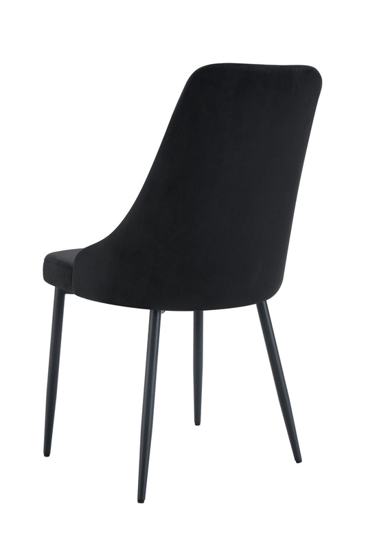 CHAISE BELIZE PIED METAL NOIR VELOURS NOIR