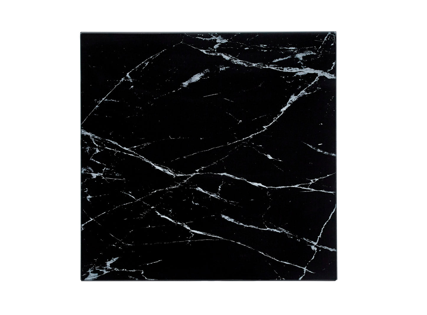TABLE BASSE ALINA GOLD VERRE MARBRE NOIR 80X80X45cm