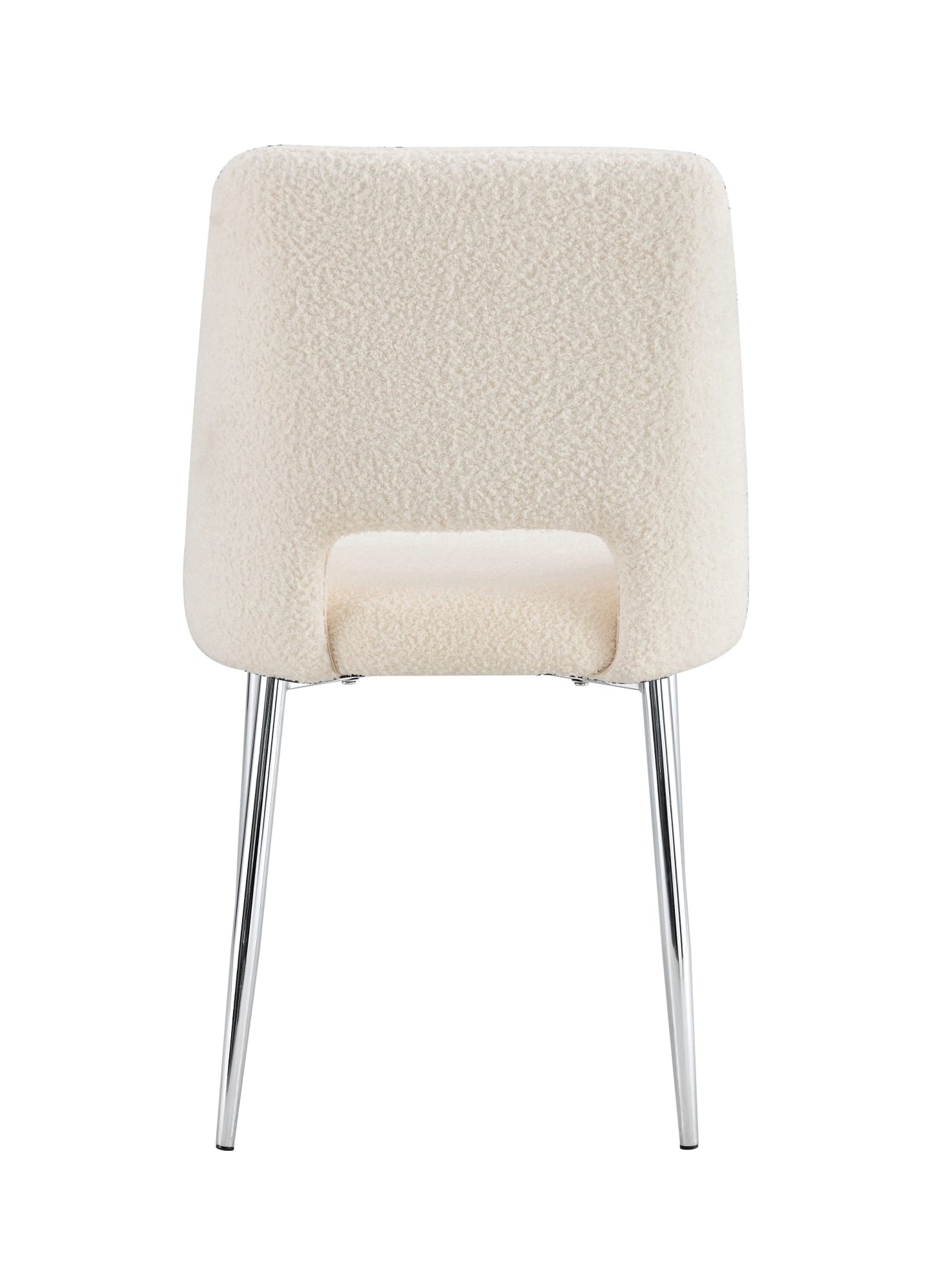 CHAISE AVA PIEDS CHROME DOUDOU BEIGE