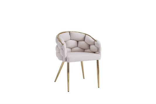 CHAISE BALLON GOLD VELOURS BEIGE