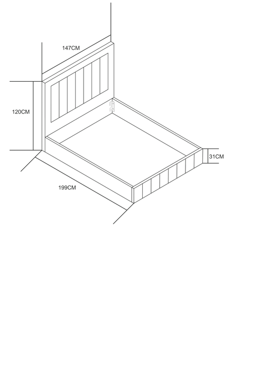 Cadre de lit POLO velours 140x190cm