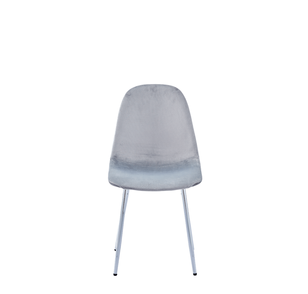 Lot de chaises SCANDINAVE en velours pieds chrome