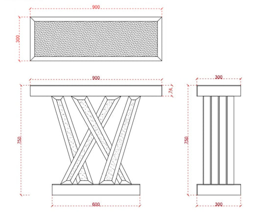 CONSOLE PLATEAU EN VERRE MIROIR COLLECTION ECLAT