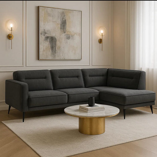 SIENNA ANGLE GAUCHE VELOURS ANTHRACITE