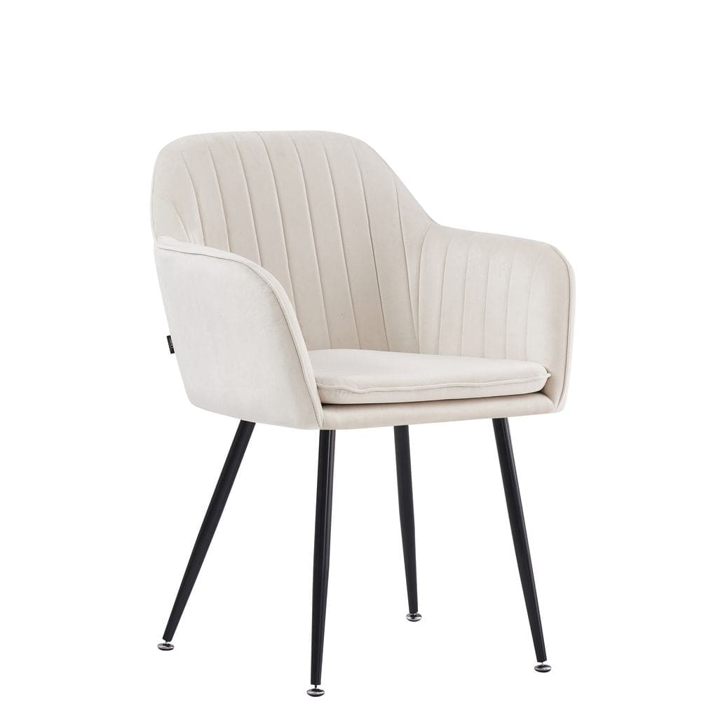 Lot de 2 chaises Chic KANVAS en velours pieds métal noir