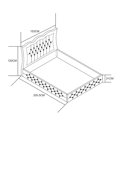 CADRE DE LIT TREND NOIR 140 cm