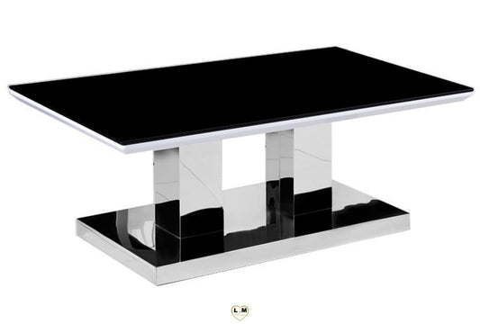 TABLE BASSE INOX NOIR 130x70x45 cm