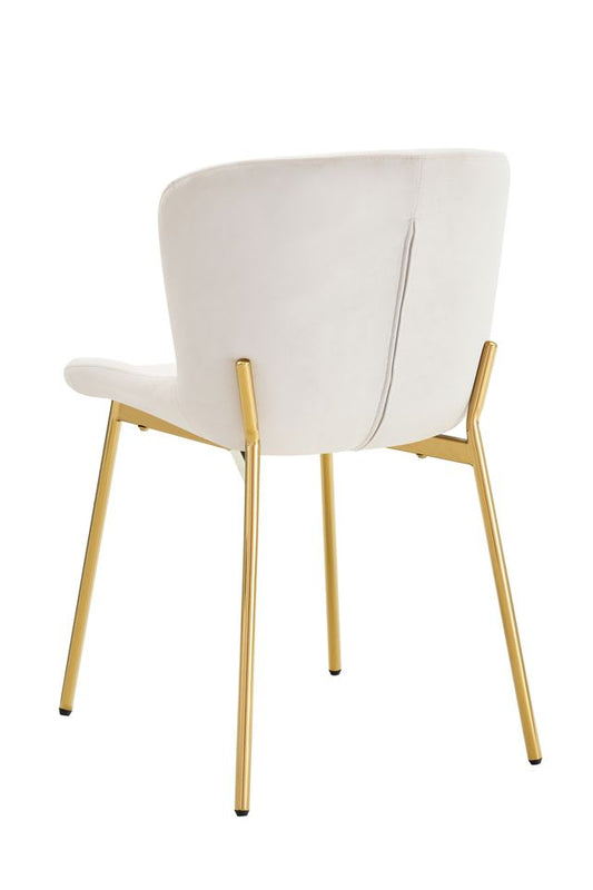 CHAISE ELEN PIED GOLD VELOURS ECRU