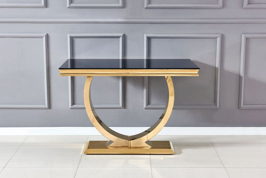 CONSOLE OMEGA GOLD MARBRE NOIR 120X40X78CM