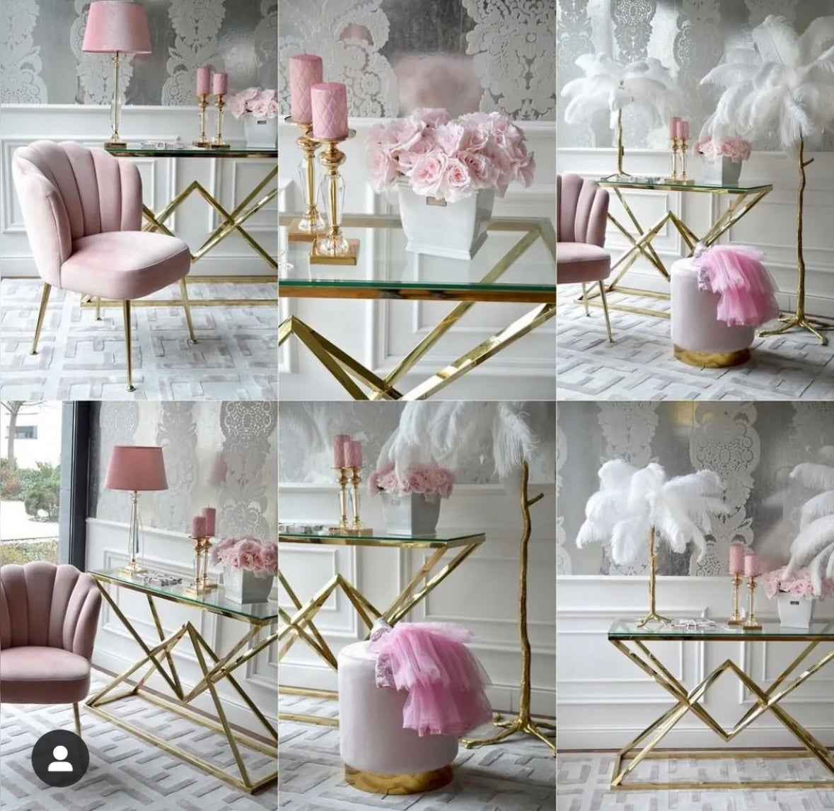 CONSOLE PYRAMIDE GOLD TRANSPARENT 120x40x78 cm