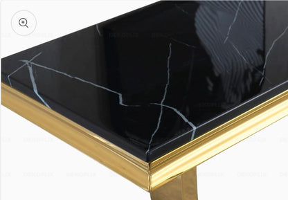 CONSOLE OMEGA GOLD MARBRE NOIR 120X40X78CM